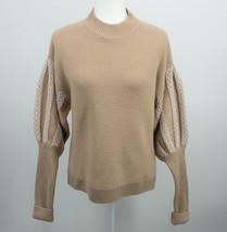 Jonathan Simkhai Ribbed Puff Sweater Long Sleeve Mock Neck Wool Chevron ... - £57.05 GBP