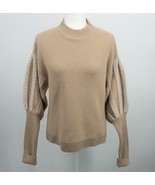Jonathan Simkhai Ribbed Puff Sweater Long Sleeve Mock Neck Wool Chevron ... - $72.53