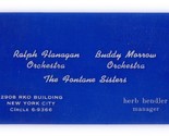 Ralph Flanagan Orchestra Fontane Sisters Vtg Blue Cellophane Business Ca... - £20.53 GBP