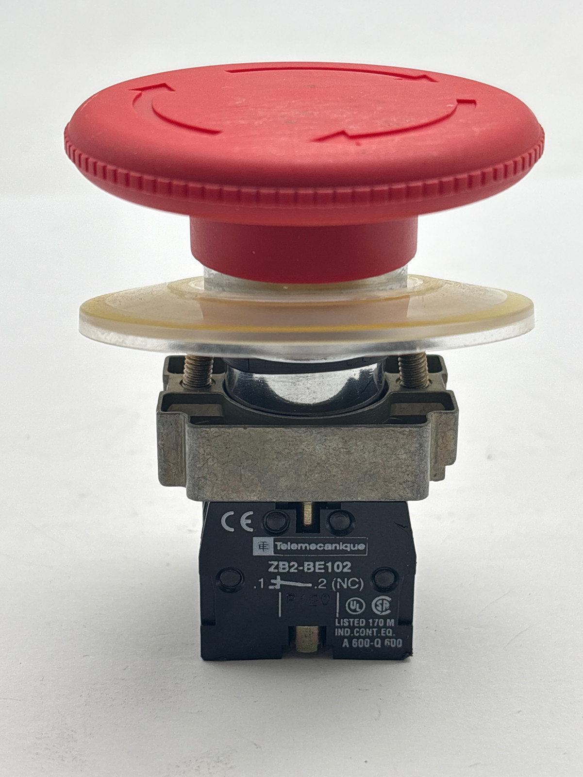 Telemecanique ZB2-BE102 Emergency Stop Pushbutton W/Contact Block 250V 6A  - $10.55