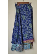 Upcycled Indian Sari Wrap Skirt S452 - $18.00