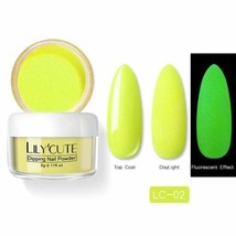 Lily Cute Neon Glow In The Dark Fluorescent Dipping Powder - 5g - *YELLOW* - £2.35 GBP