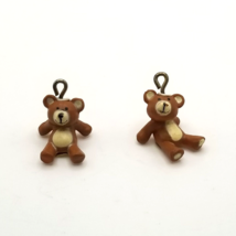 Vintage Miniature Christmas Ornaments Teddy Bear Sitting Pose Plastic Little - £5.65 GBP