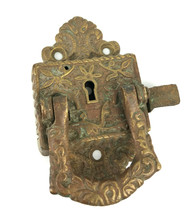 Vintage Brass Metal Ornate Icebox right handle latch  4&quot; L x 2.25&quot; W - £34.45 GBP