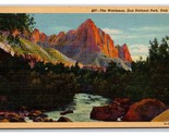 The Watchman Zion National Park Utah UT UNP Linen Postcard Z4 - $2.92