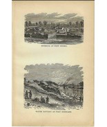 Fort Henry and Water Battery Victorian 1884 Wood Engraving DWA1 - $34.53 CAD