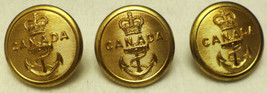 Canada Navy Crown Above Anchor Buttons Lot Of 3 Scully Montreal 7/8&quot; - $7.91