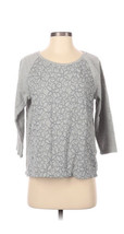 J Jill Gray Embroidered Front Sweatshirt 3/4 Sleeve  Size Small - £19.07 GBP