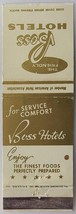 Diamond Matchbook Cover Hotel Boss Hotels Multiple Locations Front Strike - £3.82 GBP