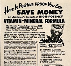 1959 Optims Vitamin Mineral Formula Medical Advertisement DWN7 - £11.16 GBP