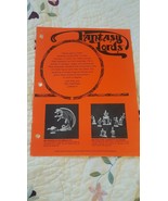 Fantasy Lords Vintage Flyer, Dragons Of The Emerald Idol &amp; Skeletons~Rai... - $9.79