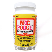 Mod Podge Matte Waterbase Sealer, Glue, Puzzle Saver &amp; Decoupage Finish 8 oz - £12.94 GBP