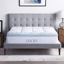 Lucid 4 Inch Down Alternative And Gel Memory Foam Mattress Topper -, Queen. - £163.54 GBP