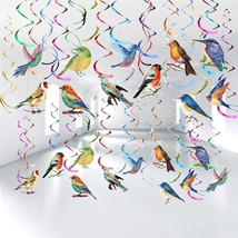 30 Pcs Bird Party Decorations Hawaiian Summer Rainforest Bird Hanging Swirl Foil - $15.99