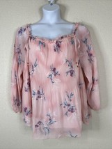 NWT Lane Bryant Womens Plus Size 18/20 (1X) Pink Floral Off The Shoulder Blouse - £21.25 GBP