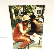 Vintage 1980s African American Muscles Man Photo Color Snapshot Eating Melon - £55.98 GBP