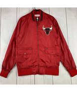 Chicago Bulls NBA Large Mitchell &amp; Ness Bomber Jacket Red New Mens Air J... - $111.67 CAD