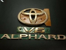 Toyota Alphard Genuine Gold Plating Emblem: Rear 3piece set plated Set OEM JDM - £187.94 GBP