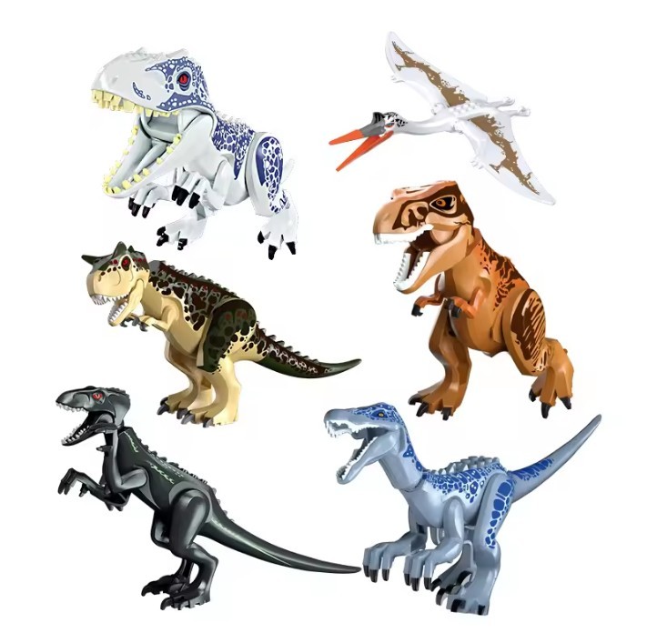 Super Large 6 Dinosaurs Jurassic Overlord Tyrannosaurus Park building block - Building Toy Complete Sets & Packs