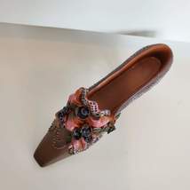 Shoe Figurine, Vintage 1990s, My Treasure Shoes, Kingsbridge, Brown Pink Flowers image 6
