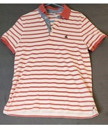 Brooks Brothers Slim Fit Pique Polo Shirt Men&#39;s Sz L White Salmon Pink S... - $32.82 CAD