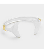 Silver whale tail cuff bracelet - $276.68 MXN