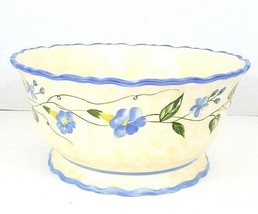 Waverly Large Serving Bowl Floral on Pedestal 5 1/2&quot; Tall x 11&quot; Wide - $19.62