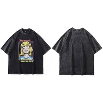 2022 Men Hip Hop Streetwear Washed T Shirt Funny  Harajuku T Shirt Graphic Cotto - £100.96 GBP