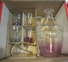 Vintage Iridescent  Cordial set - box - $41.82