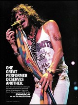 Aerosmith Steven Tyler Samson UHF Synth Mics ad 8 x 11 microphone advert... - $4.23