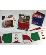 Cranston Lot SANTA CLAUS CHEATER QUILT DOOR COTTON FABRIC PANEL Turkey A... - $24.73