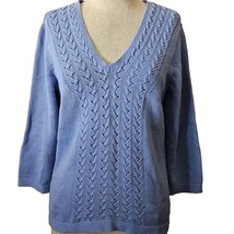 Light Blue V Neck Sweater Size Large - £19.33 GBP