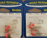 Lot of 2 Blakemore Road Runner Maribou 1/8oz Red-White 2pk - $11.29