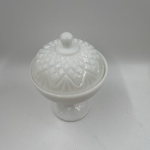 Vintage Westmoreland Milk Glass Sawtooth Diamond Covered Candy Dish Comp... - $31.92
