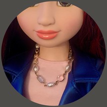 18” Fashion Doll Jewelry •Light Blue Pink Crystal Look Pearl Adjustable Necklace - £6.96 GBP