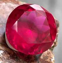 Natural Ruby Round Cut Excellent Faceted Red Ruby Loose Gemstone for Jewelry - £34.52 GBP