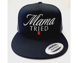 Mama Tried Embroidered Flat Bill Mesh Snapback  Cap Hat Black - £22.15 GBP