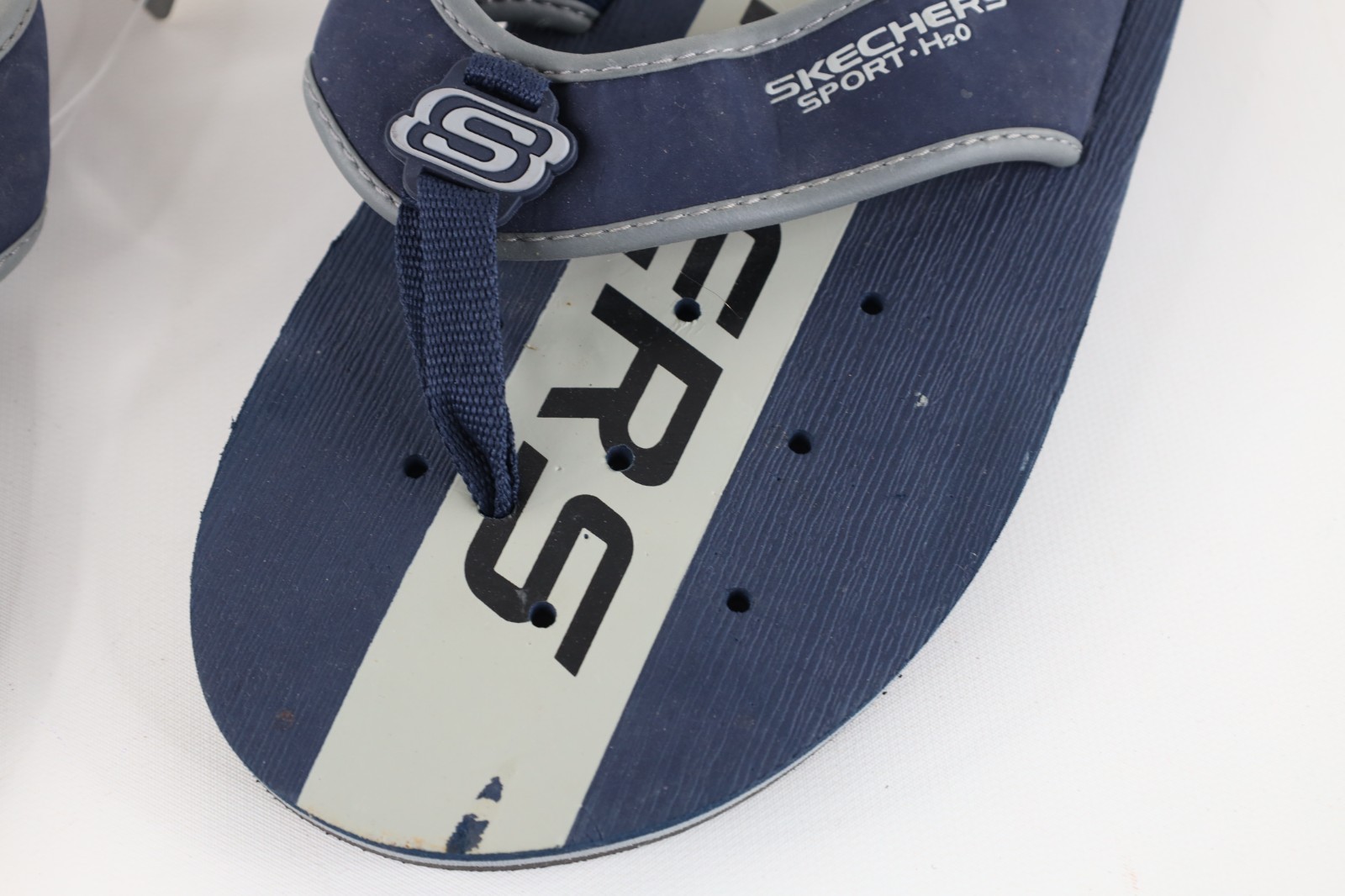 Deadstock Vintage Y2K Skechers Mens 10 Sport H2O Thong Sandals Shoes Navy Blue Item image 4