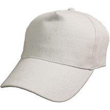 CP0013 Plain White 5-Panel Brushed Twill Cap w/ Brass Buckle (Medium Pro... - £8.74 GBP