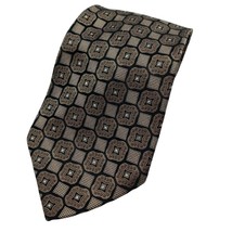 Joseph &amp; Feiss Brown Black Tie Silk Necktie - £5.41 GBP