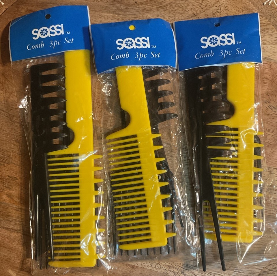 9 Professional Hair Combs Unisex Hair Stylists Salon 3 X 3pc Comb Set by Sassi Item image 3