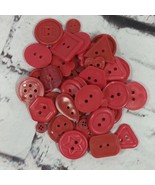 Lot of Red Buttons Crafts Sewing  - £7.38 GBP