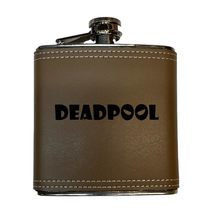 8OZ Deadpool Flask - Black, Red, Stainless, Or 6OZ Leather (6OZ Leather Flask) - $21.55