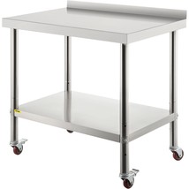 VEVOR Stainless Steel Prep Table, 30 x 24 x 35 Inch, 440lbs Load Capacit... - $156.56