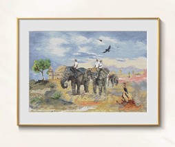Elephant Cross Stitch Sunset Pattern pdf - Elephant Cross Stitch African chart - $9.89