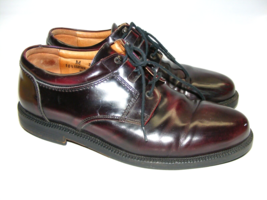 Johnston And Murphy Wine Men Size 10.5 M Lace Up Dress Shoes Made In Italy - £22.33 GBP