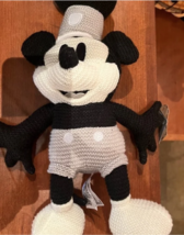 Disney Parks Mickey Mouse Steamboat Willie Knit Plush Doll NEW