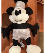 Disney Parks Mickey Mouse Steamboat Willie Knit Plush Doll NEW - £39.20 GBP