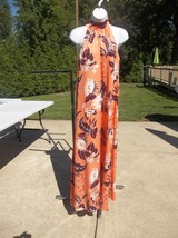 Nwot Ann Taylor Orange Floral Print Maxi Dress S - £23.97 GBP
