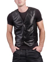 Chaqueta de cuero Chaleco Biker Motocicleta Vintage Hombres Abrigo Hombr... - £22.78 GBP+